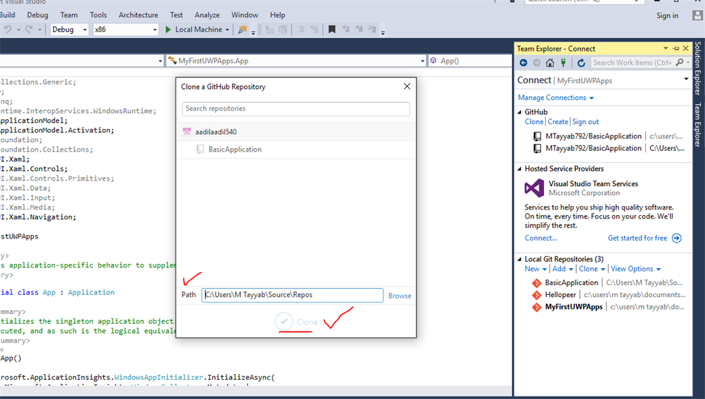 Click on the Browser